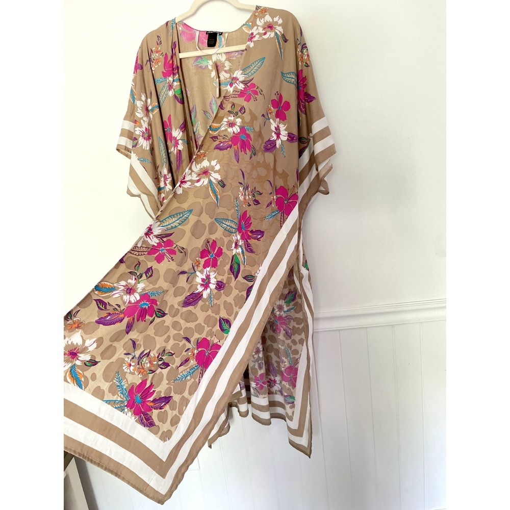 Steve Madden Floral Handkerchief Long Kimono One Size  Beach Boho New NWT